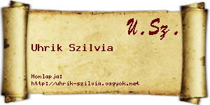 Uhrik Szilvia névjegykártya